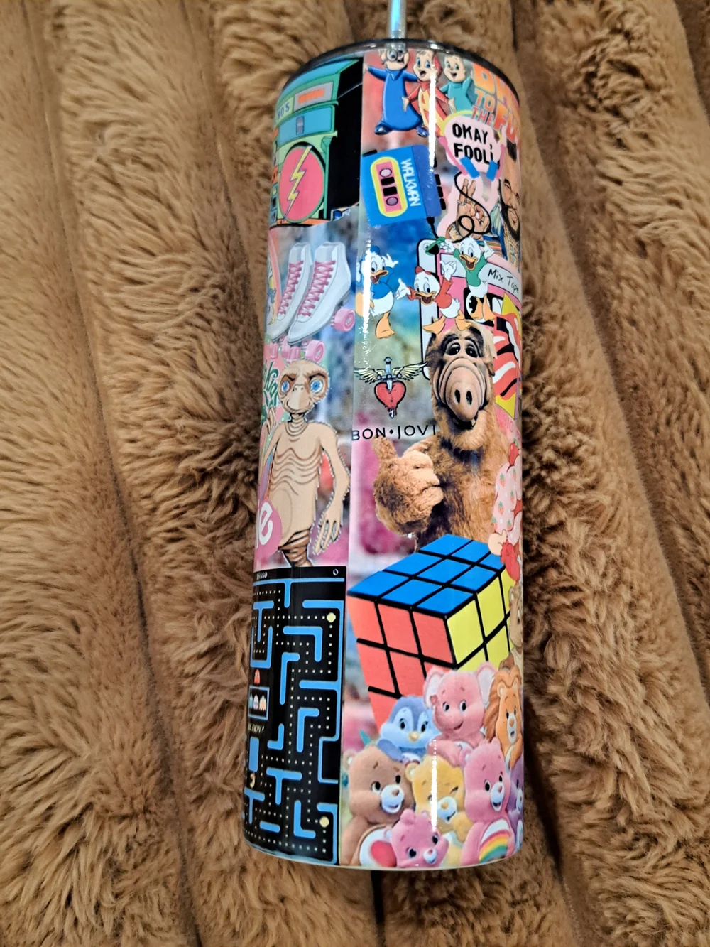 I Love The 80s 20oz Skinny Tumbler Custom Made NWOT
